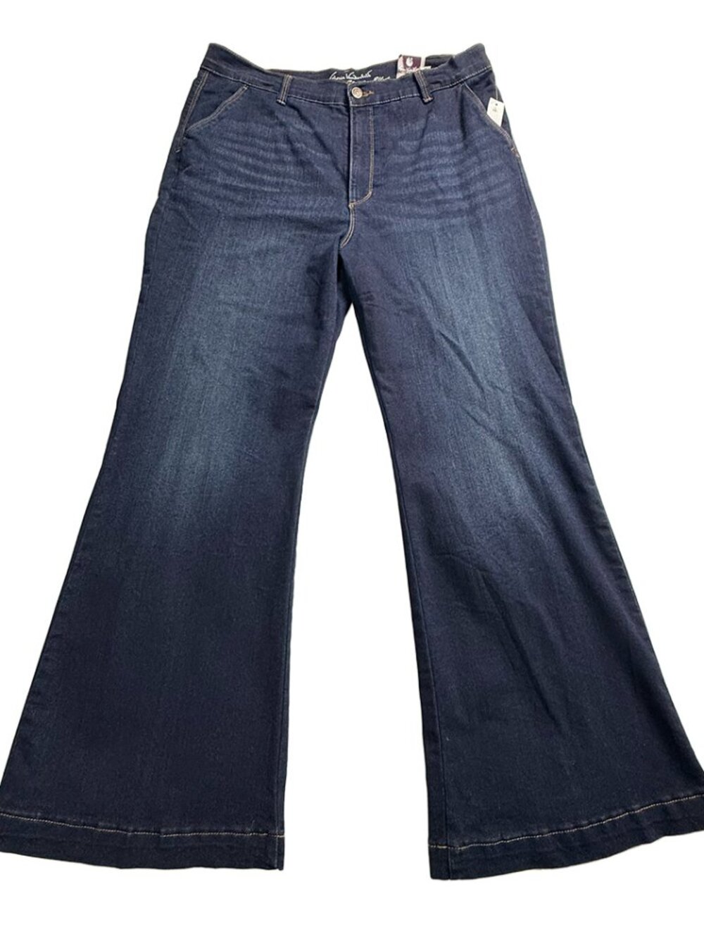 NWT Gloria Vanderbilt Trouser Jeans Size 18 Wide Leg Dark Wash Denim